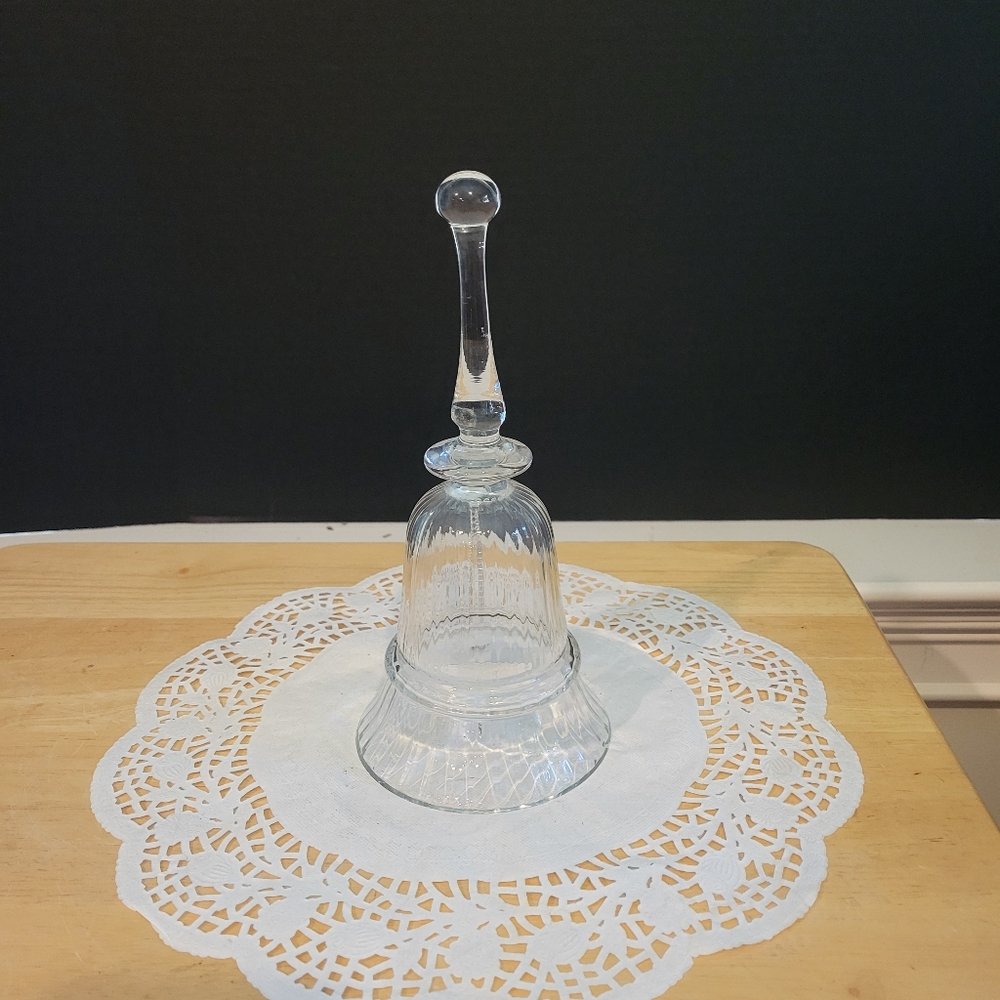 Vintage 9" Goebel Ribbed Clear Glass Bell.